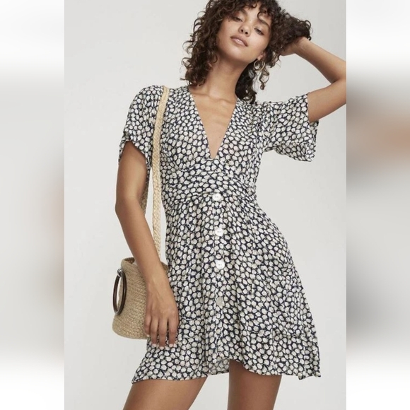 Faithfull The Brand Umbria Mini Dress Floral Print Size 2 XS Summer Beach Femme - Picture 4 of 16